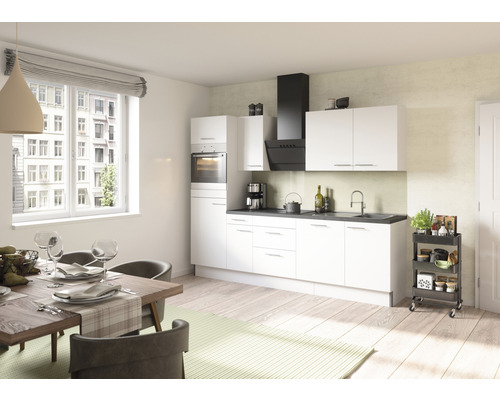 Cuisine complète sans appareils Optifit OPTIkoncept Bengt932 blanc largeur 270 cm KCBE 2788OE-8+