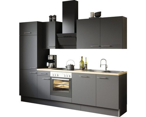 Cuisine complète sans appareils Optifit OPTIkoncept Ingvar420 anthracite largeur 270 cm KCIN 2708OE-8+