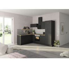 Cuisine complète avec évier, cuisinière et hotte aspirante au design moderne