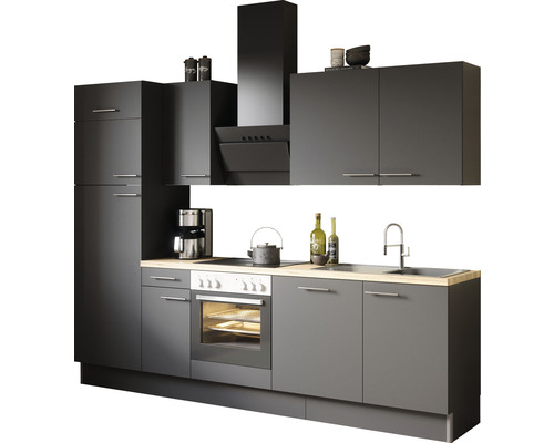 Cuisine complète sans appareils Optifit OPTIkoncept Ingvar420 anthracite largeur 270 cm KCIN 2728OE-8+