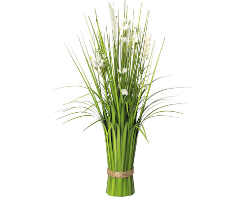 Plante artificielle bouquet d'herbes hautes h 48 cm blanc