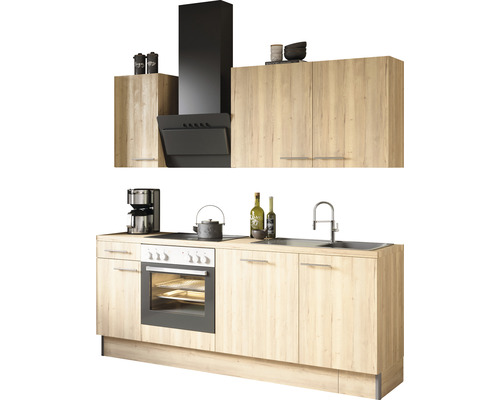 Cuisine complète sans appareils Optifit OPTIkoncept Erik290 chêne sauvage largeur 210 cm KCER 218OE-8+