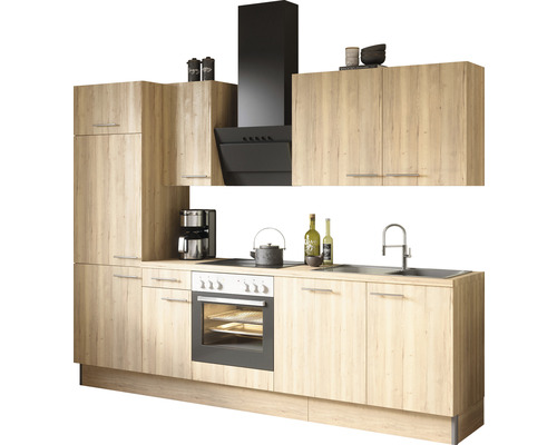 Cuisine complète sans appareils Optifit OPTIkoncept Erik290 chêne sauvage largeur 270 cm KCER 2708OE-8+