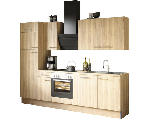 Cuisine complète sans appareils Optifit OPTIkoncept Erik290 chêne sauvage largeur 270 cm KCER 2728OE-8+