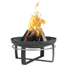 Brasero avec bois et flammes pour l''extérieur
