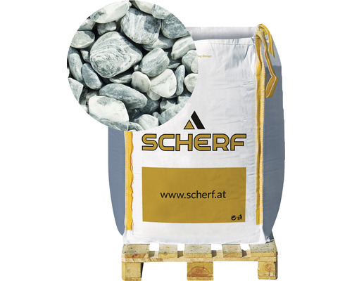 Angélite vert-blanc 15-25 mm 1000 kg Bigbag Sac de gravier décoratif sur palette avec vue détaillée