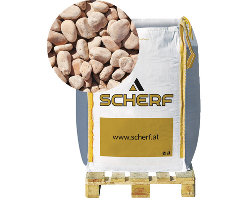 Graviers de marbre Verona-rouge 15-25 mm 1000 kg Sac de galets décoratifs sur palette avec gros plan des galets