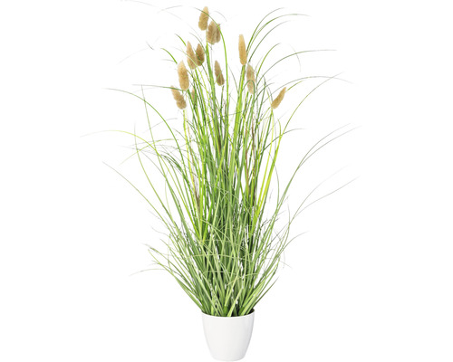Kunstpflanze Lagurus im Topf H 60 cm grün