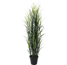 Dekorative Kunstpflanze mit Gras in einem Topf