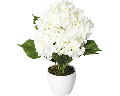 Plante artificielle hortensia h 63 cm blanc