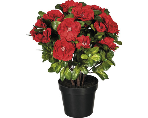 Plante artificielle Azalée H 32 cm rouge
