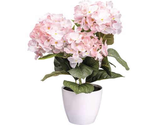 Kunstpflanze Hortensienbusch H 32 cm rosa