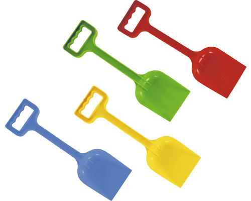Pelles en plastique de quatre couleurs pour le bac à sable