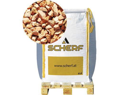 Gravillons de marbre Verona rouge 9-12mm 1000 kg Bigbag Logo Scherf. Sac de gravillons décoratifs sur palette.