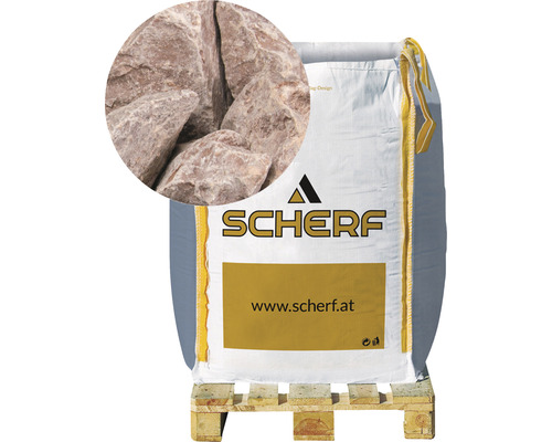 Fragments de marbre rouge-brun 25-50 mm 1000 kg Bigbag Logo Scherf Big Bag pierres décoratives sur palette