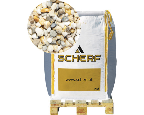 Galet de rivière multicolore 6-8 mm 1000 kg Bigbag Sac de gravier décoratif sur palette avec vue détaillée