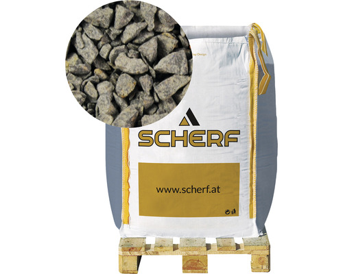 Abrasif de basalte noir 4-8 mm 1000 kg Bigbag Big Bag avec gravillons décoratifs sur palette et vue détaillée