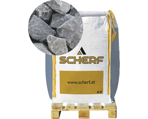 Basaltbruch Schwarz 25-50 mm 1000 kg Bigbag Big Bag mit Zierkies auf Holzpalette