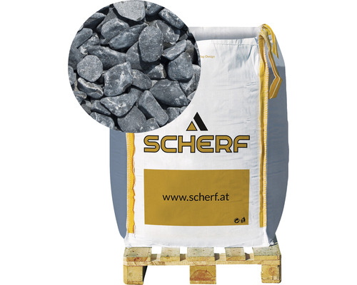Marmorkies Ebano-Schwarz 7-15mm 1000 kg Bigbag Big Bag Zierkies mit Schärf Logo auf Palette