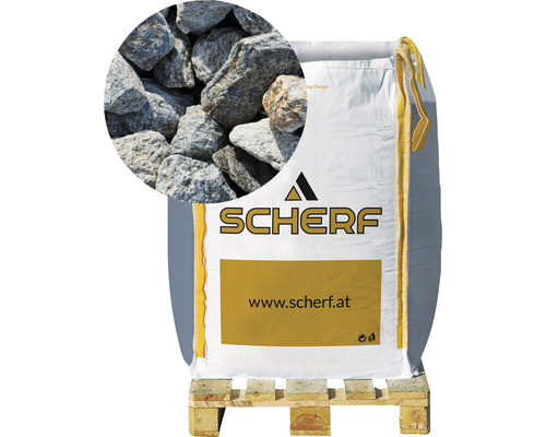 Morceaux de gneiss gris scintillant 25-50 mm 1000 kg Pierres de gravier dans un grand sac sur palette