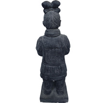 Terrakotta-Kriegerin Statue aus Steinguss, Rückansicht