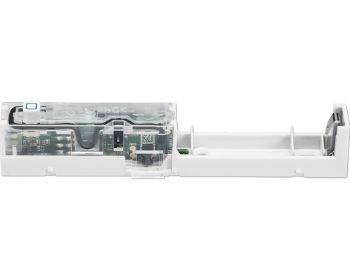 Boîtier ouvert d''un contact de fenêtre avec électronique