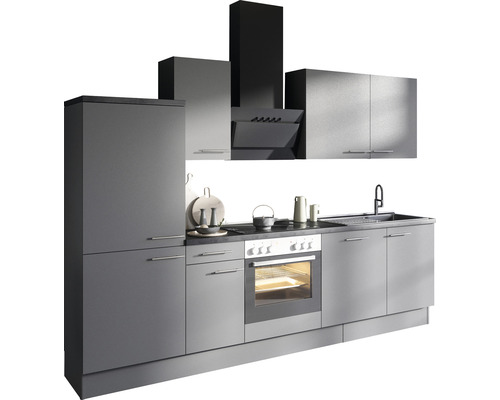 Cuisine complète sans appareils Optifit OPTIkoncept Mats825 gris basalte largeur 270 cm KCMA 2748OE-8+