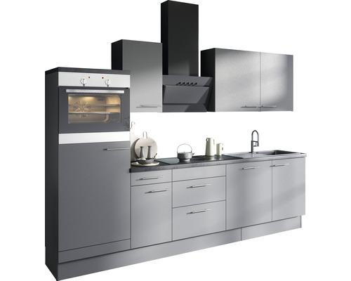 Cuisine complète sans appareils Optifit OPTIkoncept Mats825 gris basalte largeur 270 cm KCMA 2768OE-8+