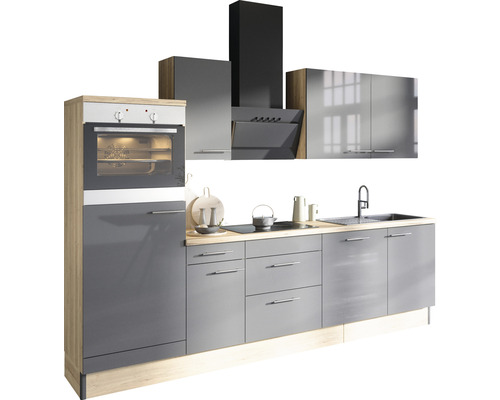 Cuisine complète sans appareils Optifit OPTIkoncept Jonte984 anthracite/chêne sauvage largeur 270 cm KCJO 2768OE-8+