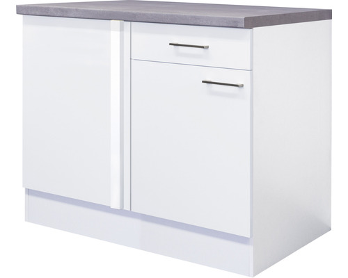 Eckunterschrank Flex Well Varo BxTxH 110x60x86 cm weiss