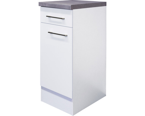 Unterschrank mit Schublade und Drehtür Flex Well Varo BxHxT 30x86x60 cm Frontfarbe weiss - Korpusfarbe weiss Unterschrank mit Schublade und Drehtür Flex Well Varo BxHxT 30x86x60 cm Frontfarbe weiss - Korpusfarbe weiss