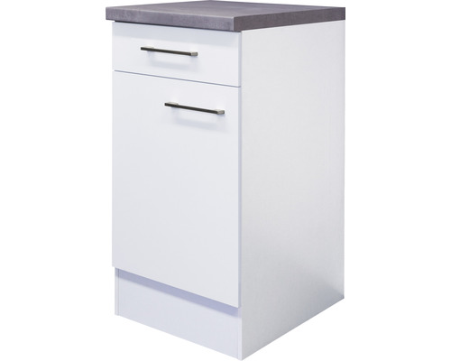 Meuble bas avec tiroir et porte pivotante Flex Well Varo lxpxh 40x60x86 cm blanc