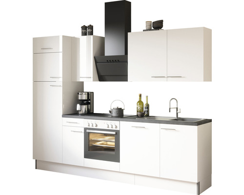 Cuisine complète sans appareils Optifit OPTIkoncept Rurik986 blanc largeur 270 cm KCRU 2728OE-8+