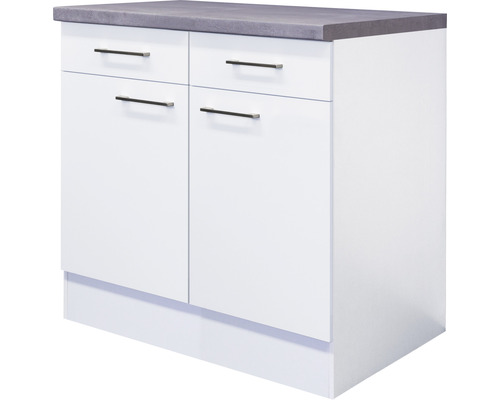 Unterschrank mit Schublade und Drehtür Flex Well Varo BxHxT 80x86x60 cm Frontfarbe weiss - Korpusfarbe weiss