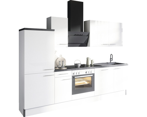 Cuisine complète sans appareils Optifit OPTIkoncept Rurik986 blanc largeur 270 cm KCRU 2748OE-8+