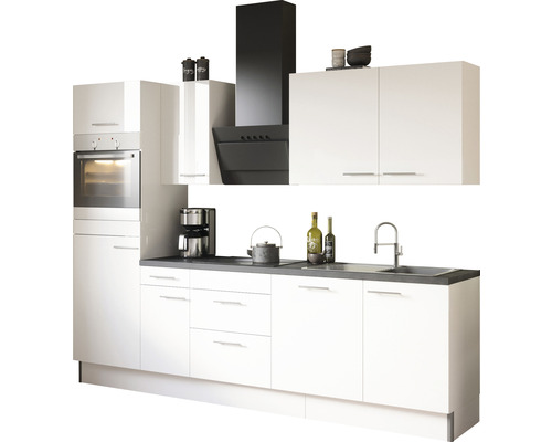 Cuisine complète sans appareils Optifit OPTIkoncept Rurik986 blanc largeur 270 cm KCRU 2788OE-8+