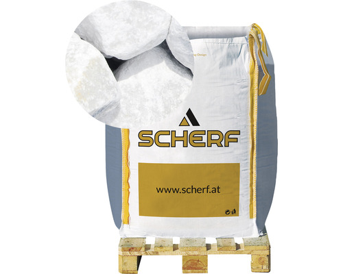 Marmorbruch Wolken-Weiss 50-100mm 1000 kg Bigbag Sack mit Zierkies auf einer Palette
