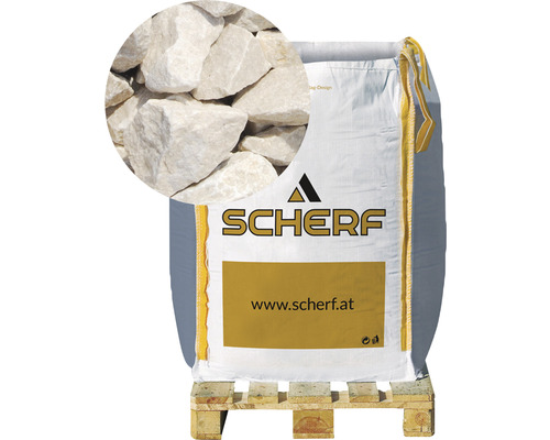 Marmorbruch Chat.-Beige 25-50mm 1000 kg Bigbag Sack mit Zierkies auf einer Palette
