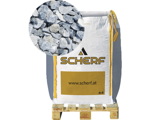Marbre concassé Donau-bleu 8-12 mm 1000 kg Bigbag Logo Scherf Big Bag gravier décoratif gris-bleu sur palette
