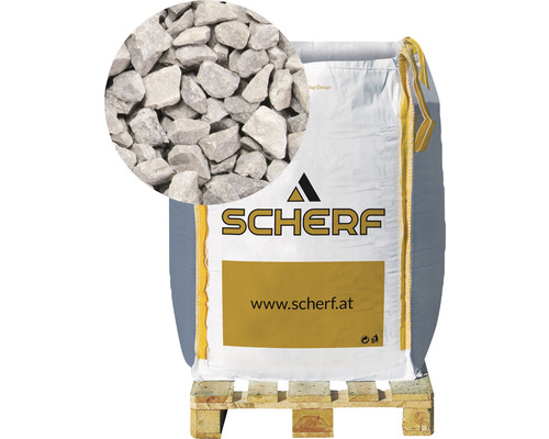 Gravier de calcaire gris souris 8-12 mm 1000 kg Bigbag Logo Scherf Big Bag avec gravier décoratif sur palette