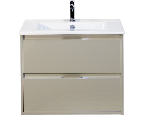 Set de meubles de salle de bains sanox Porto 70 cm gris silice 2 pièces meuble bas avec lavabo en céramique