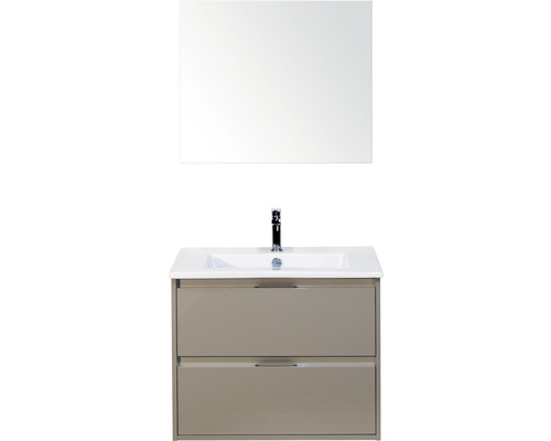 Ensemble de meubles de salle de bains Porto 70 cm lavabo en céramique avec miroir cubanit grey