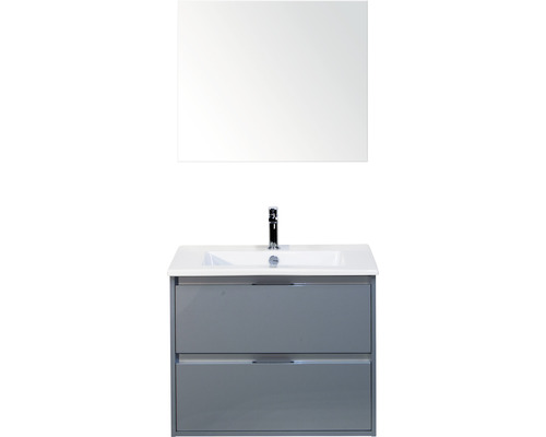 Ensemble de meubles de salle de bains Porto 70 cm lavabo en céramique avec miroir ice green