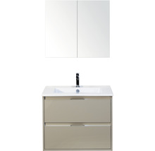 Meuble-lavabo avec armoire de toilette à miroir et deux tiroirs