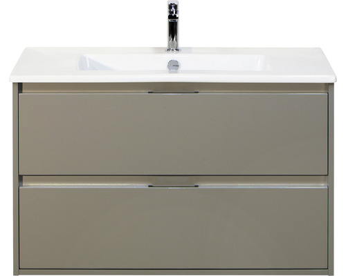 Set de meubles de salle de bains sanox Porto 90 cm cubanit grey 2 pièces meuble bas avec lavabo en céramique