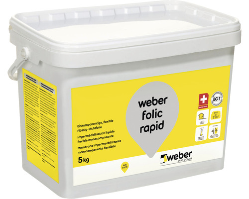 Imperméabilisation flexible à base de dispersion weber folic rapid 5 kg.