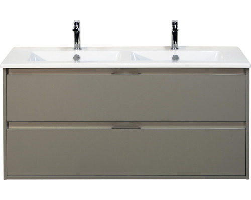 Ensemble de meubles de salle de bains Porto 120 cm céramique lavabo Slim 2 tiroirs meuble bas cubanit grey
