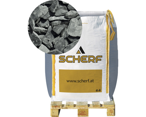 Petites plaques d'ardoise noir 20-40 mm 1000 kg Bigbag Scherf Big Bag avec ardoise décorative sur une palette
