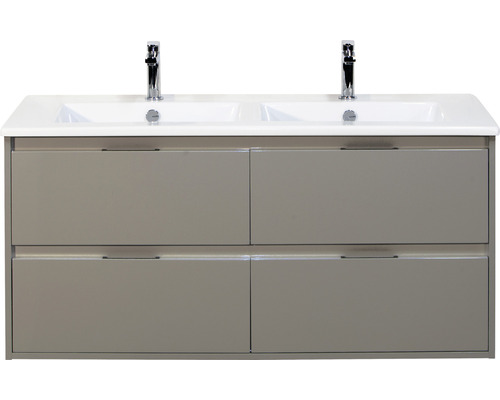 Ensemble de meubles de salle de bains Porto 120 cm céramique lavabo Slim 4 tiroirs meuble bas cubanit grey