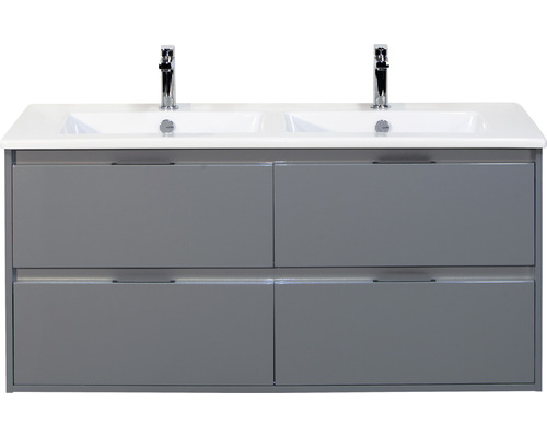 Ensemble de meubles de salle de bains Porto 120 cm céramique lavabo Slim 4 tiroirs meuble bas ice green